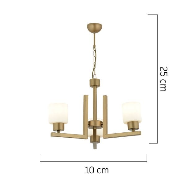 Torqu 3 Lü Eskitme Boyalı Beyaz Camlı Modern Genç Odası Yatak Odası Salon Avize