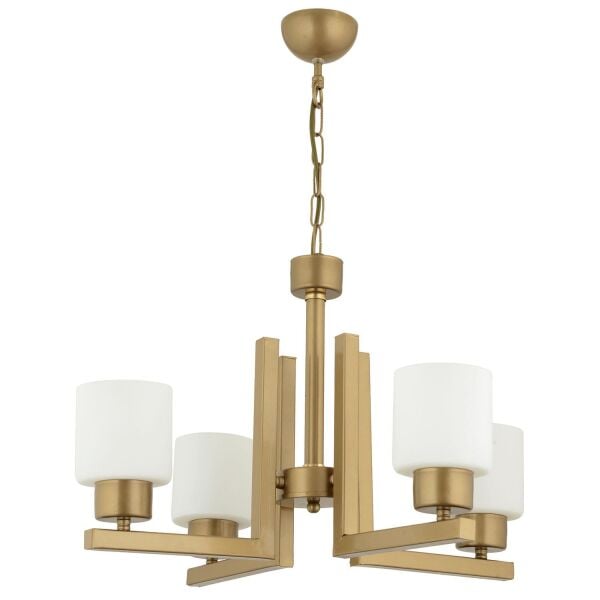 Torqu 4 Lü Eskitme Boyalı Beyaz Camlı Modern Genç Odası Yatak Odası Salon Avize