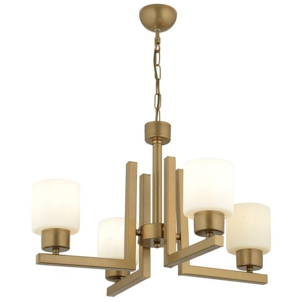 Torqu 4 Lü Eskitme Boyalı Beyaz Camlı Modern Genç Odası Yatak Odası Salon Avize