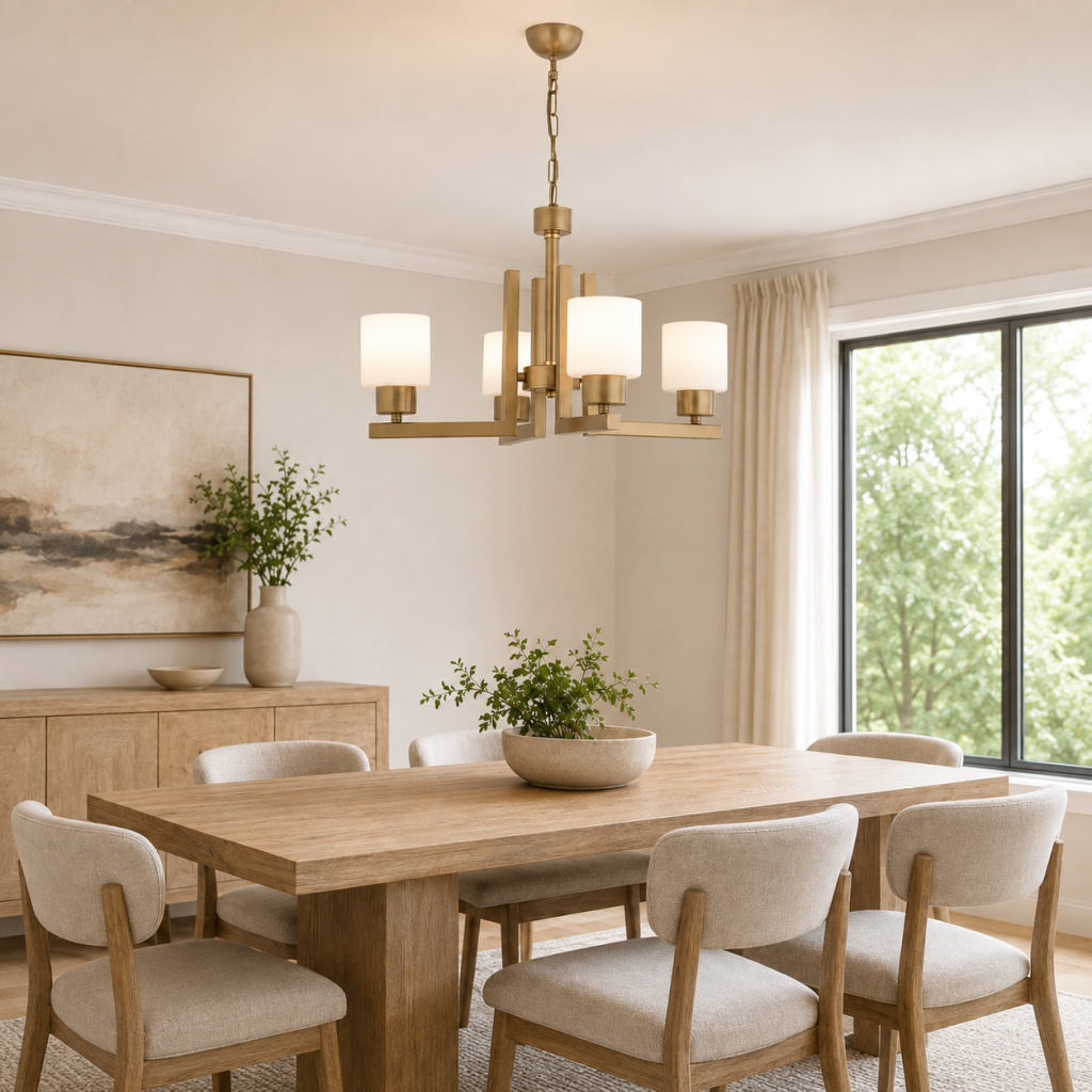Torqu 4 Lü Eskitme Boyalı Beyaz Camlı Modern Genç Odası Yatak Odası Salon Avize