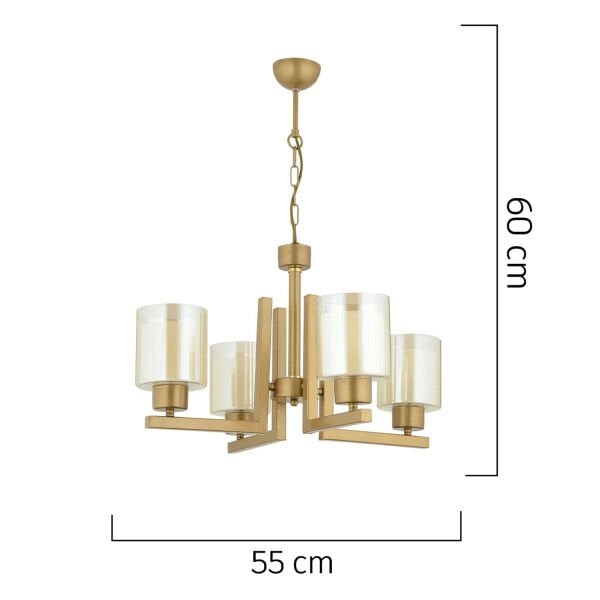 Tisse 4 Lü Eskitme Boyalı Çift Camlı Modern Genç Odası Yatak Odası Salon Avize