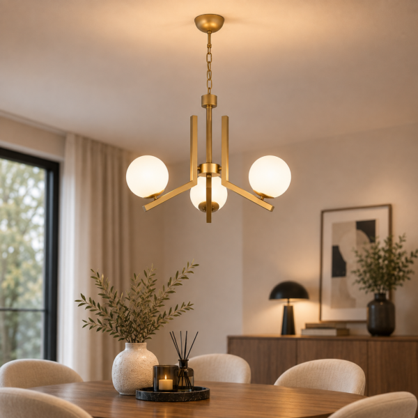 Morgan 3 Lü Komple Eskitme Boyalı Beyaz Camlı Modern Genç Odası Yatak Odası Salon Avize