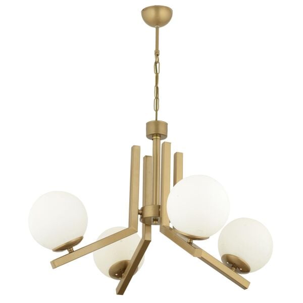 Morgan 4 Lü Komple Eskitme Boyalı Beyaz Camlı Modern Genç Odası Yatak Odası Salon Avize