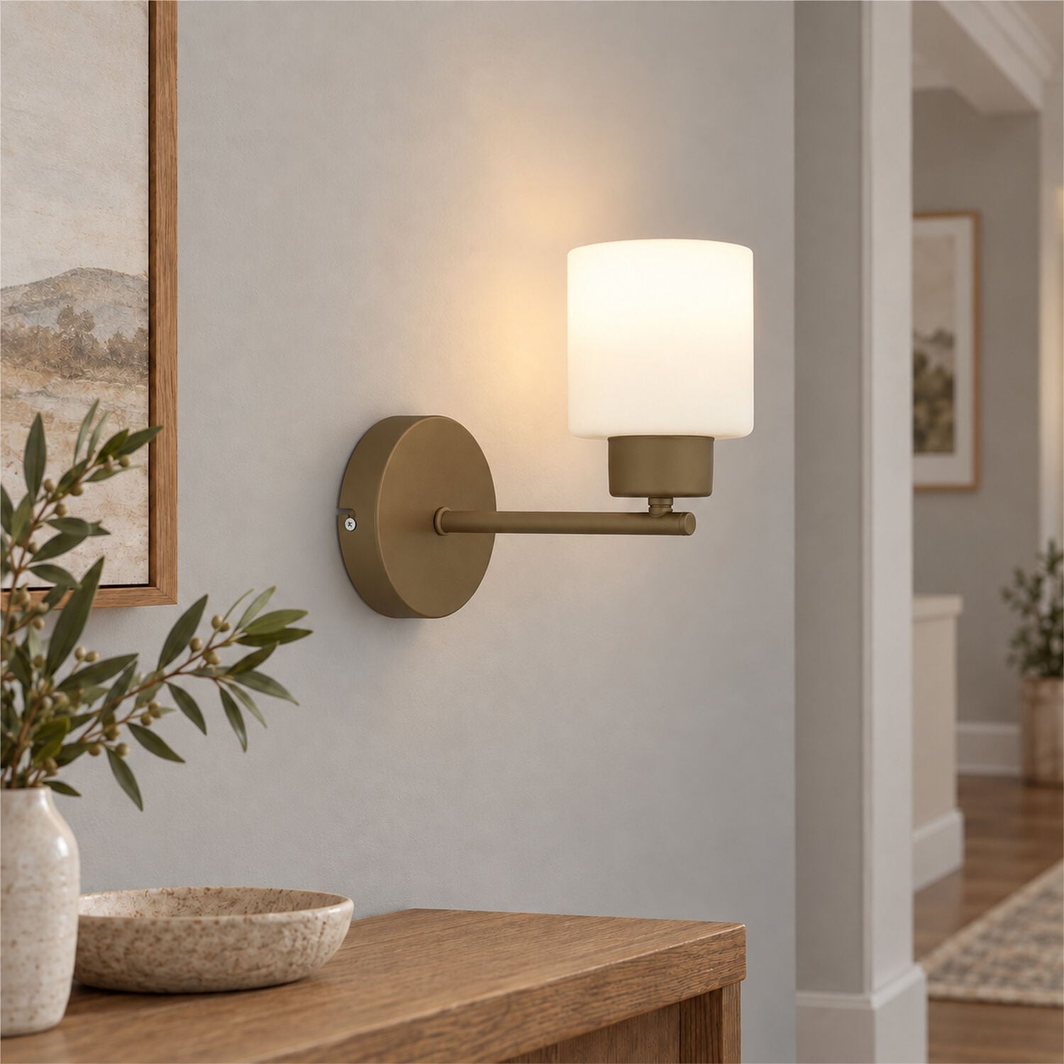 Lima Eskitme Beyaz Cam Duvar Lambası Yatak Odası-Yatak Başı-Banyo İçin Modern Aplik
