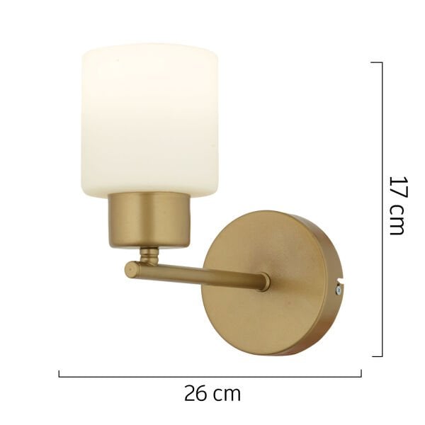 Lima Eskitme Beyaz Cam Duvar Lambası Yatak Odası-Yatak Başı-Banyo İçin Modern Aplik