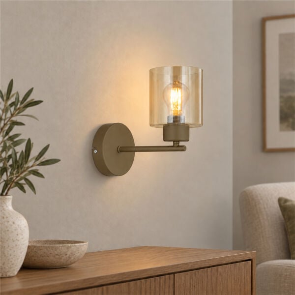 Lima Eskitme Bal Camlı Duvar Lambası Yatak Odası-Yatak Başı-Banyo İçin Modern Aplik
