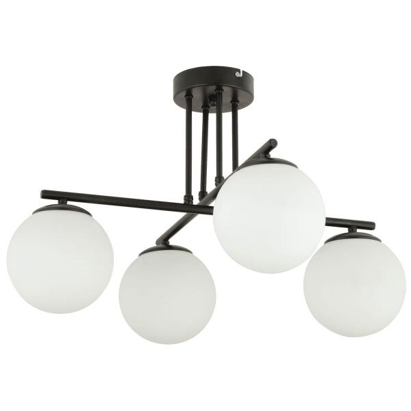 Mali 4 Lü Siyah Avize Beyaz Camlı Modern Genç Odası Mutfak Yatak Odası Retro Salon Avize