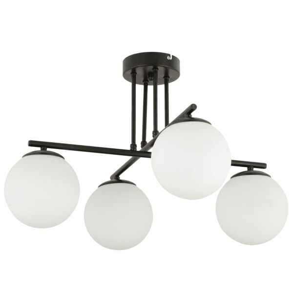 Mali 4 Lü Siyah Avize Beyaz Camlı Modern Genç Odası Mutfak Yatak Odası Retro Salon Avize