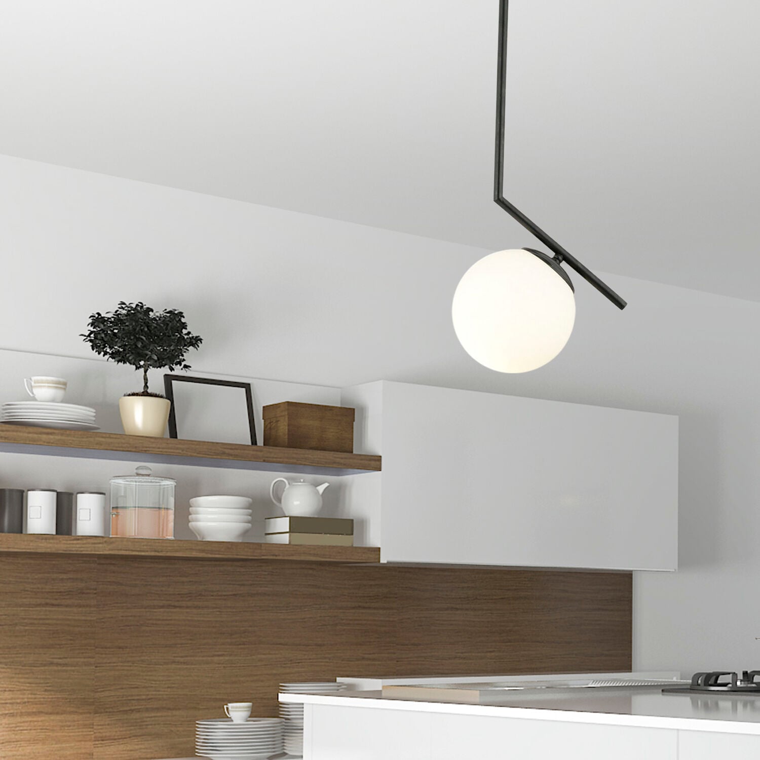 Sara Tekli Siyah Sarkıt Modern Sarkıt Mutfak Salon Sarkıt Avize