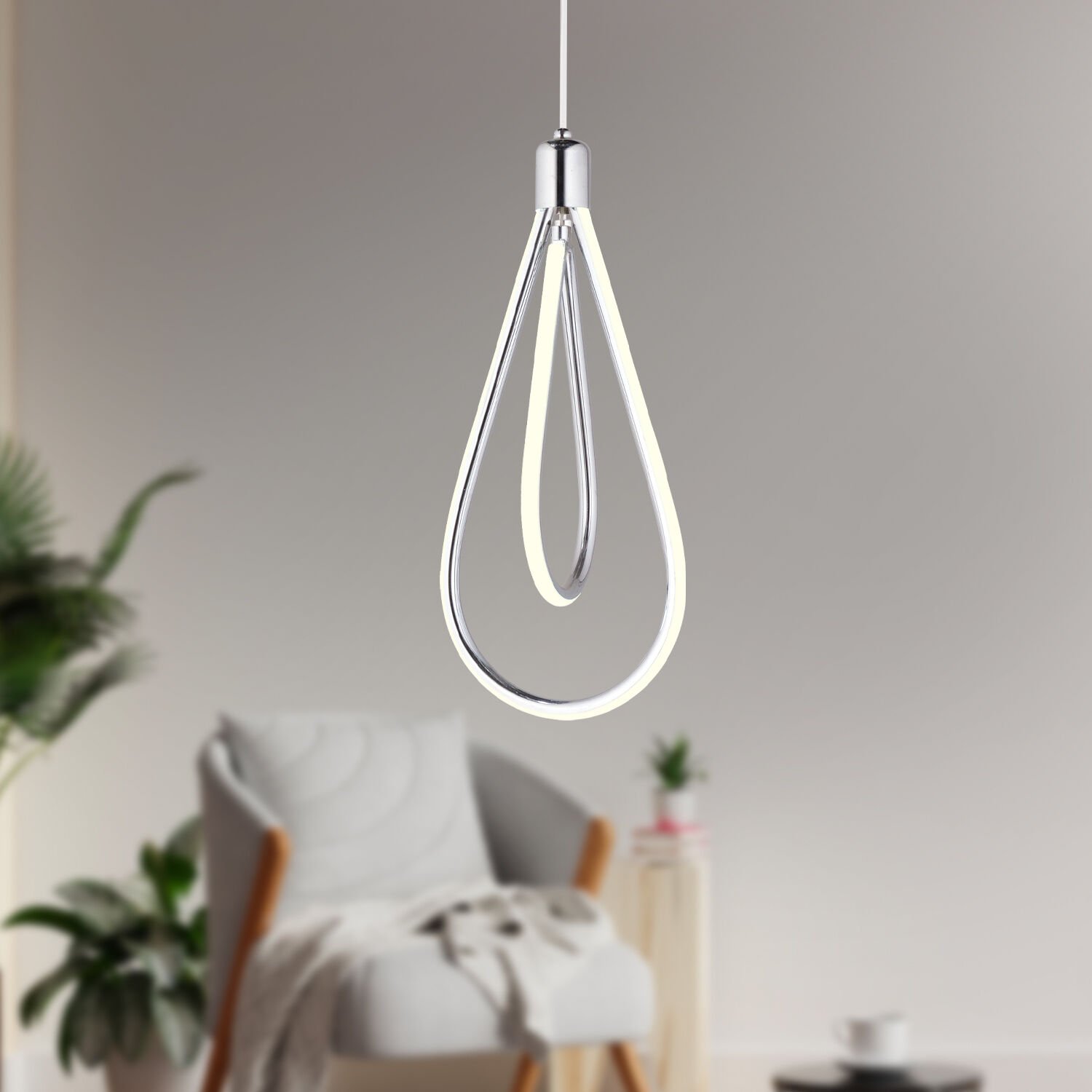 Selion 22 Watt Tekli Krom Ledli Modern Koridor, Yatak Odası Salon Sarkıt Led Avize