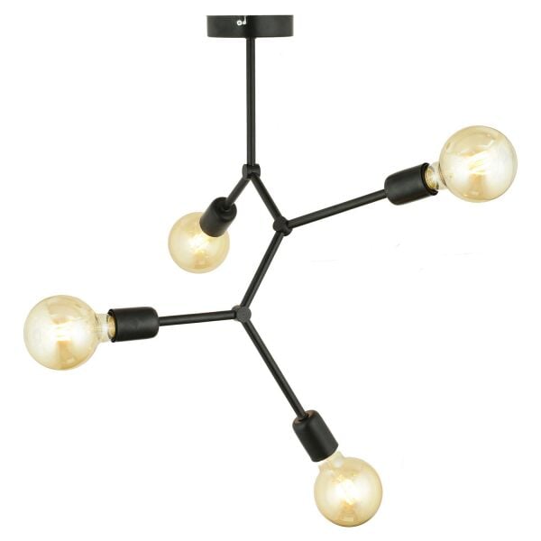 Darvin 4 Lü Siyah Modern Genç Odası Mutfak Yatak Odası Retro Salon Avize