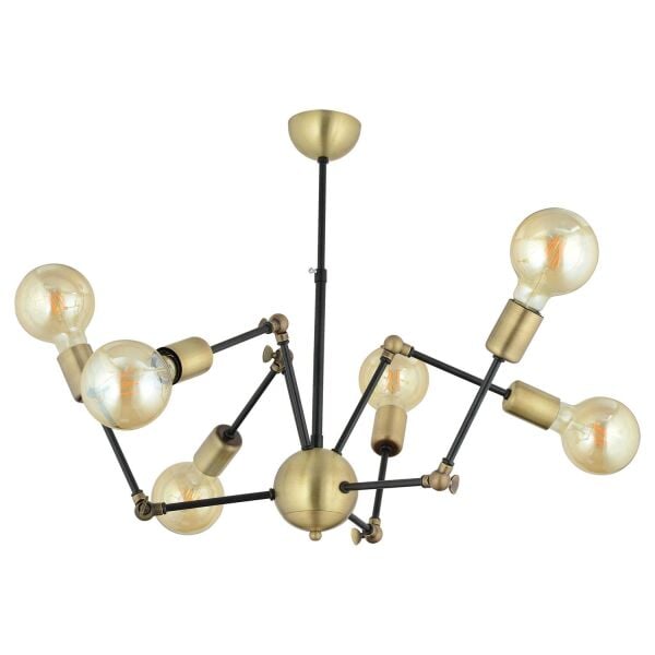 Dorlan 6 Lı Eskitme Siyah Modern Genç Odası Yatak Odası Retro Salon Avize