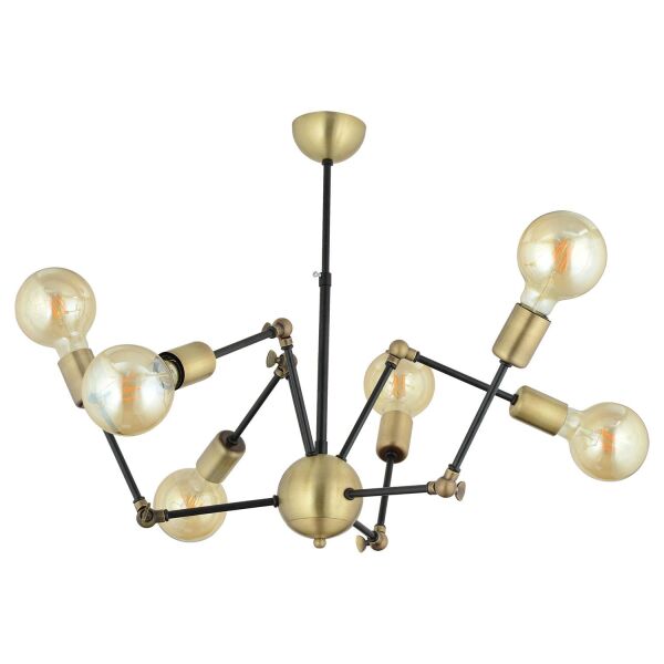 Dorlan 6 Lı Eskitme Siyah Modern Genç Odası Yatak Odası Retro Salon Avize