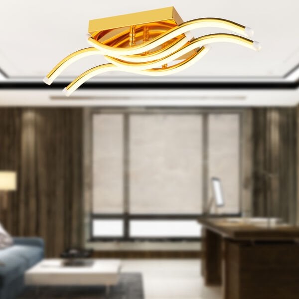 Demba 4000K Gold Plafoyer Modern Mutfak Banyo Salon Led Avize