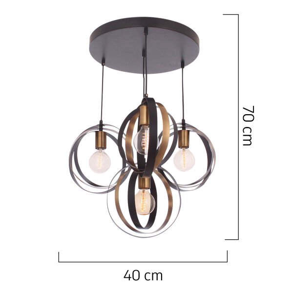 Avanos 4'Lü Modern Retro Sarkıt Mutfak Salon Avize