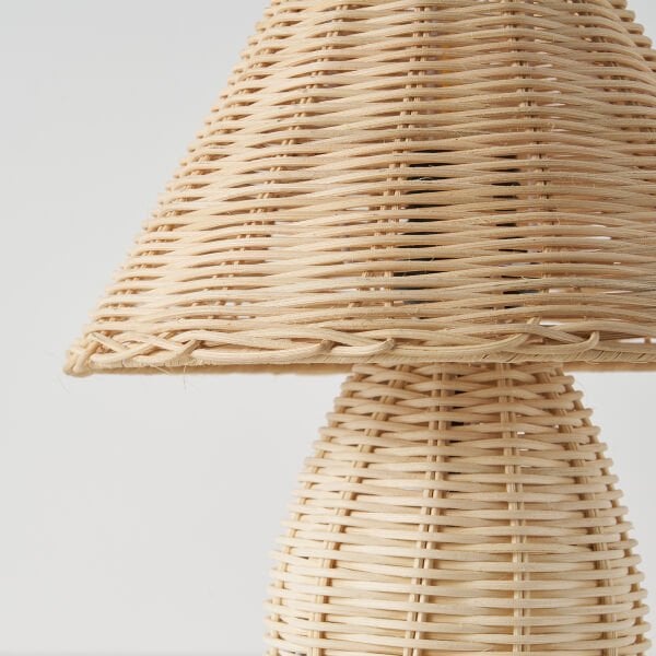 Sollın Rattan Hasır Abajur Masa Lambası