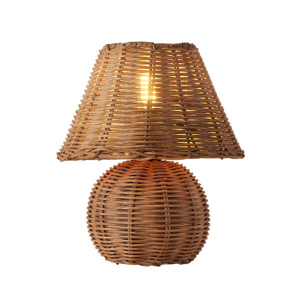 Gırona Rattan Hasır Abajur Masa Lambası