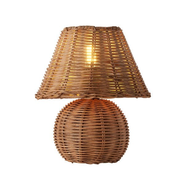 Gırona Rattan Hasır Abajur Masa Lambası
