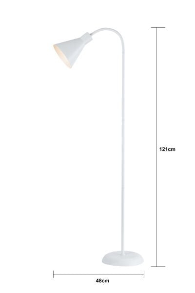 Testa Metal Oynar Başlıklı Ayaklı Abajur Beyaz Lambader