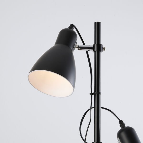 Zenith Metal Oynar Başlıklı Siyah 2'Li Lambader