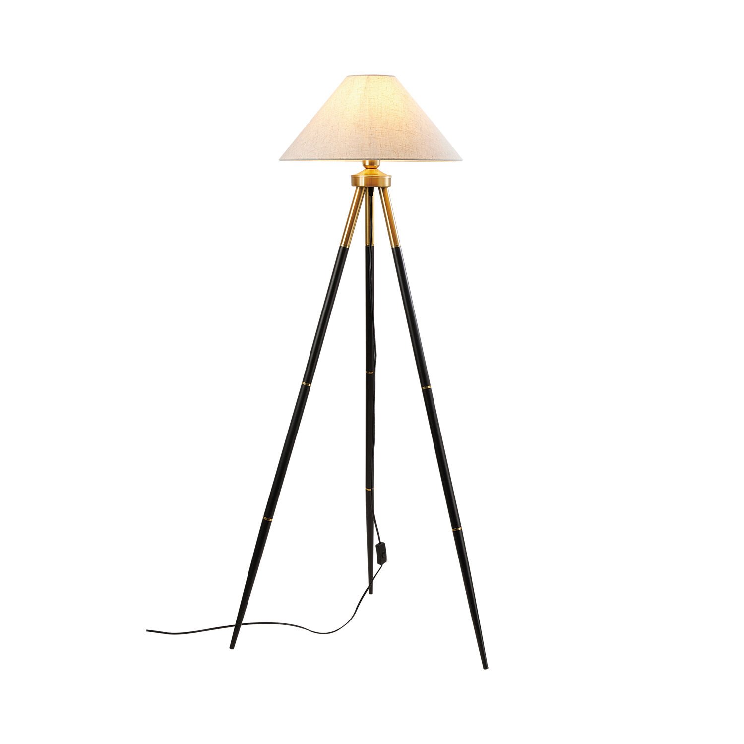 Cosby Siyah-Eskitme Kaplamalı Tripod Metal 3 Ayaklı Lambader