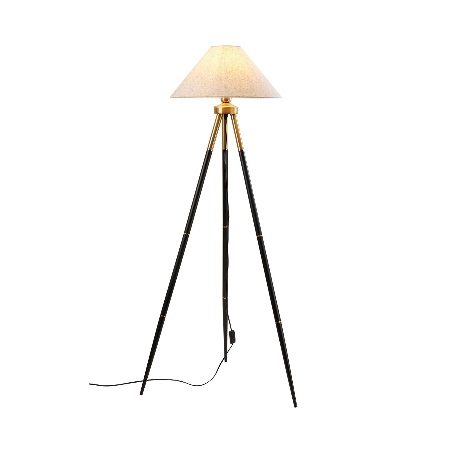 Cosby Siyah-Eskitme Kaplamalı Tripod Metal 3 Ayaklı Lambader