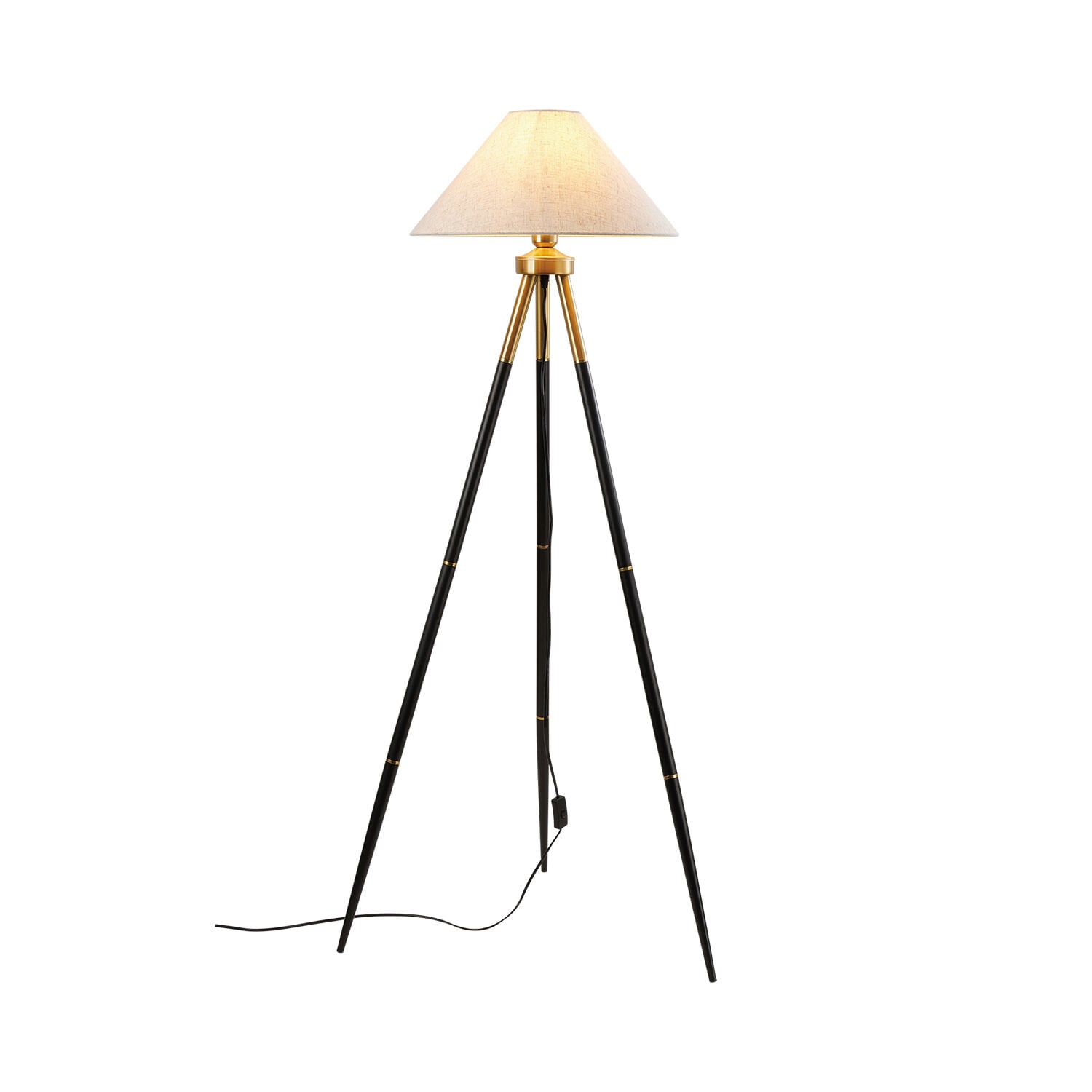 Cosby Siyah-Eskitme Kaplamalı Tripod Metal 3 Ayaklı Lambader