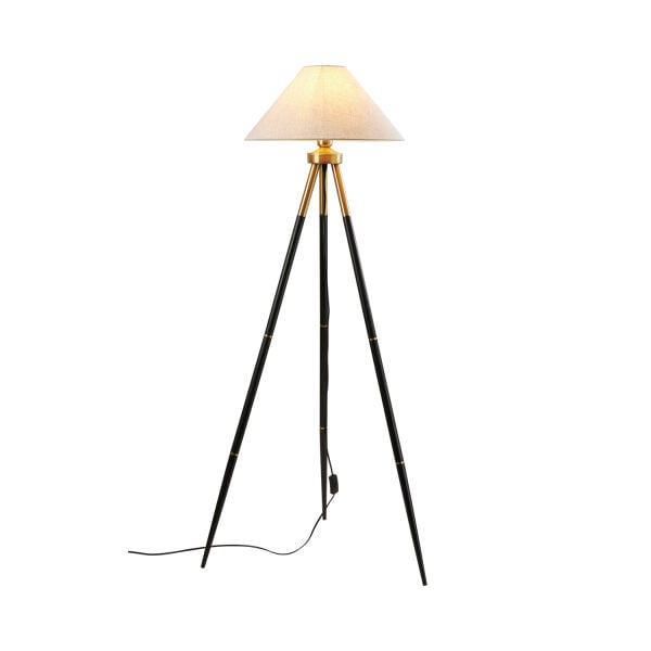 Cosby Siyah-Eskitme Kaplamalı Tripod Metal 3 Ayaklı Lambader