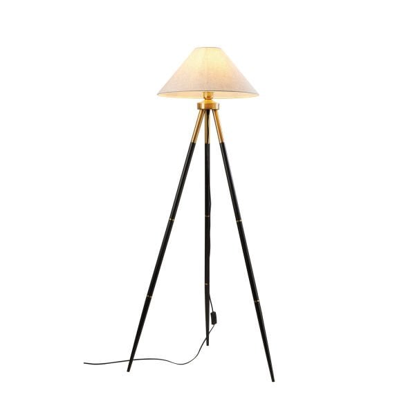 Cosby Siyah-Eskitme Kaplamalı Tripod Metal 3 Ayaklı Lambader