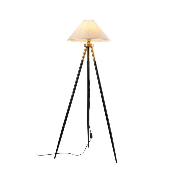 Cosby Siyah-Eskitme Kaplamalı Tripod Metal 3 Ayaklı Lambader