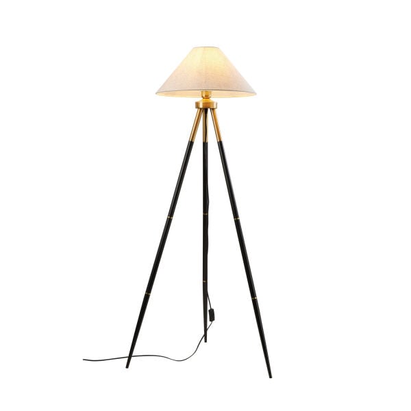 Cosby Siyah-Eskitme Kaplamalı Tripod Metal 3 Ayaklı Lambader