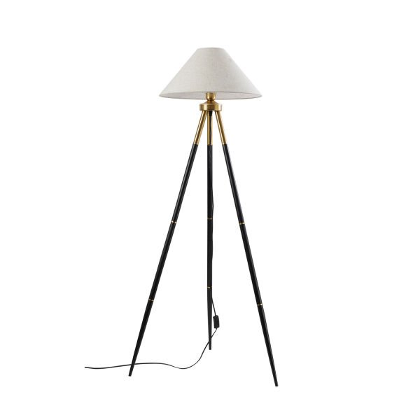 Cosby Siyah-Eskitme Kaplamalı Tripod Metal 3 Ayaklı Lambader