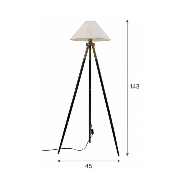 Cosby Siyah-Eskitme Kaplamalı Tripod Metal 3 Ayaklı Lambader