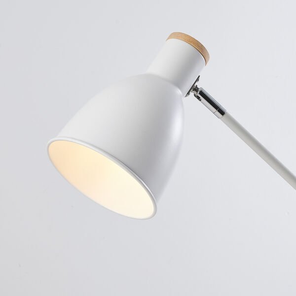 Marmo Ahşap Detaylı Beyaz Ders Çalışma Masası Lambası