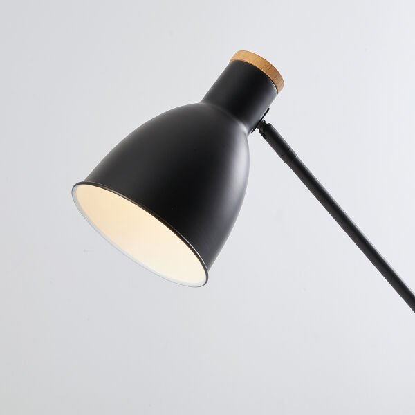 Marmo Ahşap Detaylı Siyah Ders Çalışma Masası Lambası