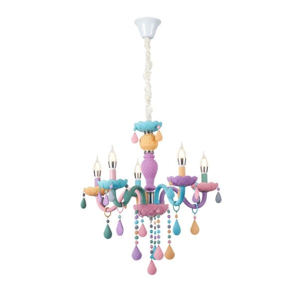 Kona 5'Li Cam Kollu Çok Renkli Çocuk Odası Salon Avize