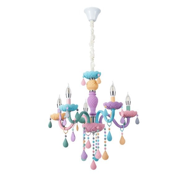 Kona 5'Li Cam Kollu Çok Renkli Çocuk Odası Salon Avize