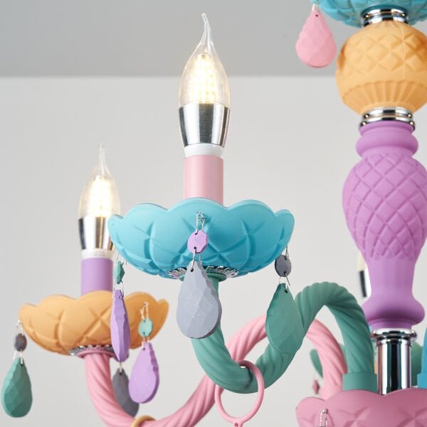 Kona 5'Li Cam Kollu Çok Renkli Çocuk Odası Salon Avize