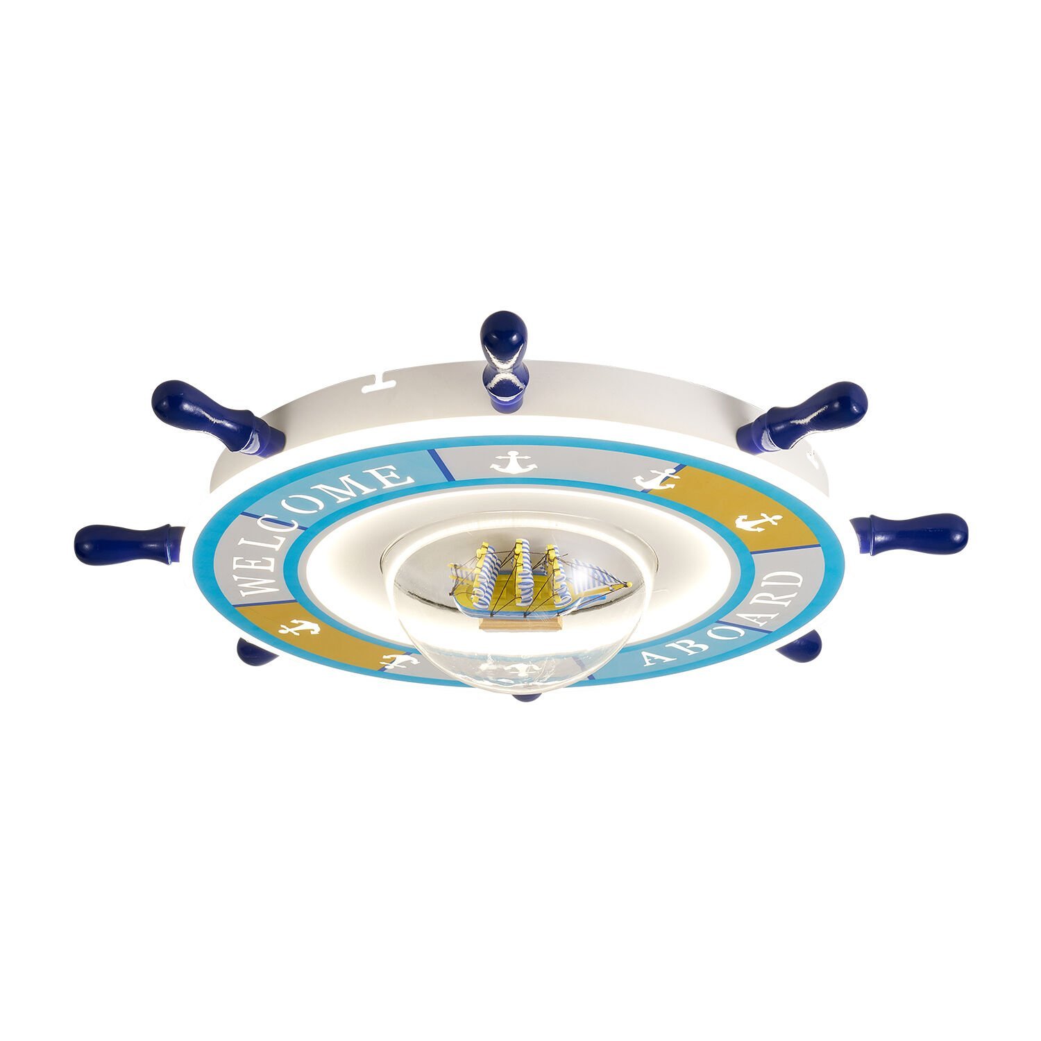 Loui Ledli Gemi Dümeni Desenli Plafonyer Çocuk Odası Avize