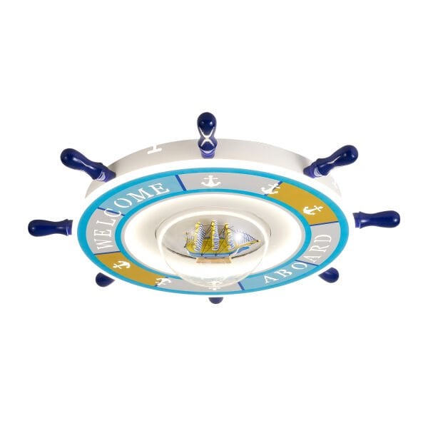 Loui Ledli Gemi Dümeni Desenli Plafonyer Çocuk Odası Avize