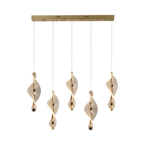 Gupse 5 li Sıralı 88 watt Ledli Modern Tasarım Oturma Odası Salon Avize