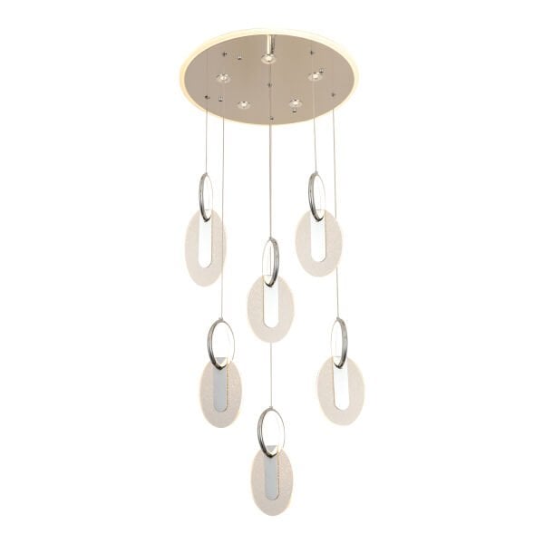 Enola 6 lı Yuvarlak 107 watt Ledli Modern Tasarım Oturma Odası Salon Avize