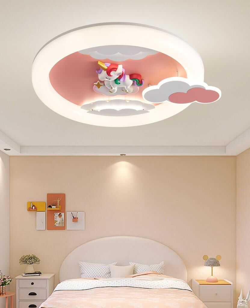 Page Ledli Unicorn Desenli Plafonyer Çocuk Odası Avize