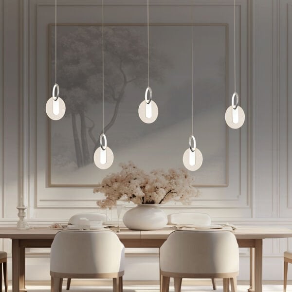 Enola 5 li Sıralı 57 watt Ledli Modern Tasarım Oturma Odası Salon Avize