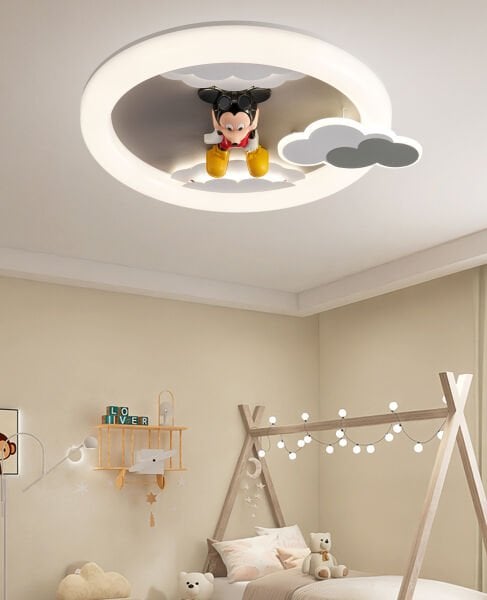 Moddy Ledli Mickey Desenli Plafonyer Çocuk Odası Avize