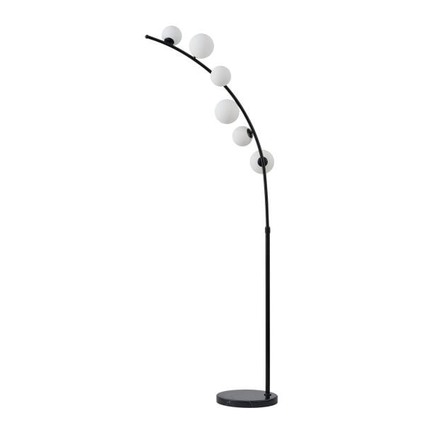 Felin Siyah 6 Cam Başlıklı Deve Boynu Lambader