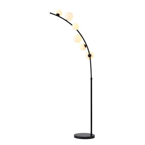 Felin Siyah 6 Cam Başlıklı Deve Boynu Lambader