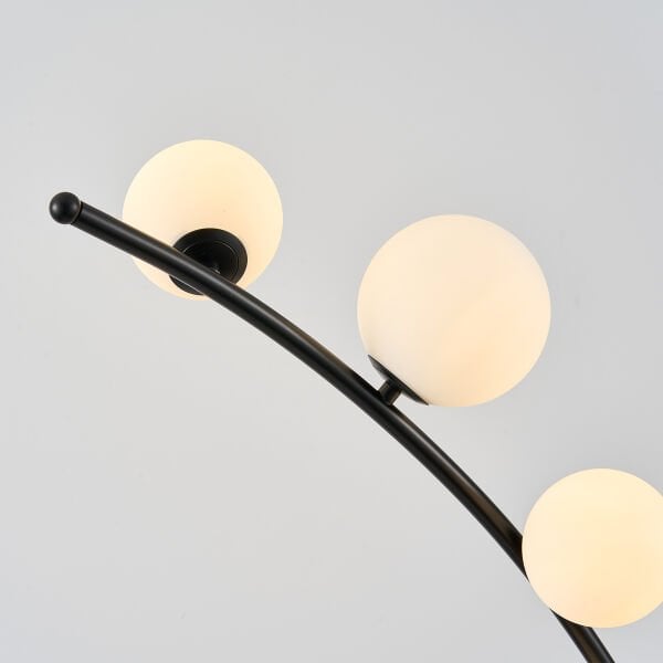 Felin Siyah 6 Cam Başlıklı Deve Boynu Lambader