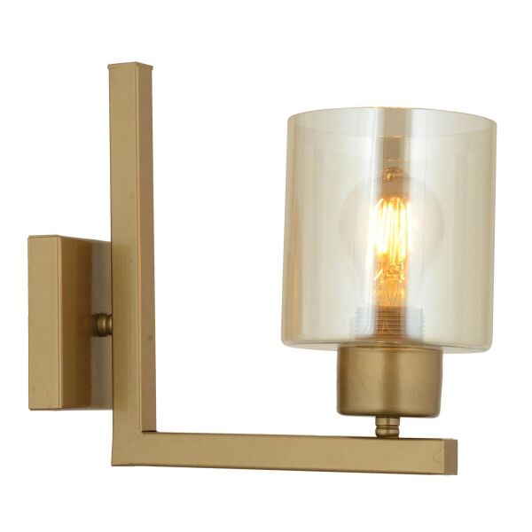 Tasse Eskitme Boyalı Duvar Lambası Yatak Odası-Yatak Başı-Banyo İçin Bal Camlı Modern Aplik