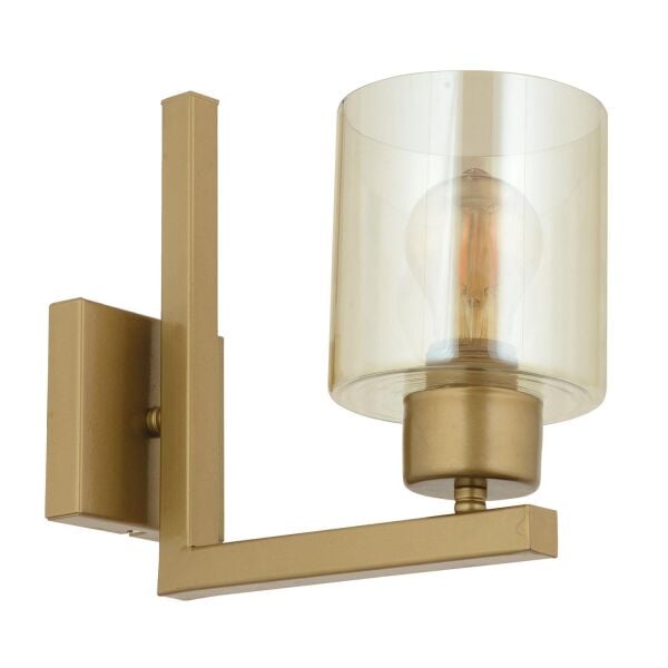 Tasse Eskitme Boyalı Duvar Lambası Yatak Odası-Yatak Başı-Banyo İçin Bal Camlı Modern Aplik